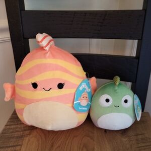 2) NWT Original SQUISHMALLOWS, LUCIENNE LIONFISH & DENTON CHAMELEON